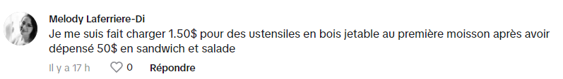 Une Québécoise furieuse contre un hôtel qui lui a facturé une fourchette en plastique