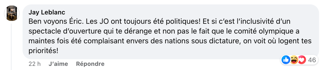 Éric Duhaime n'a pas regardé la cérémonie d'ouverture des JO de Paris mais il est quand même déçu