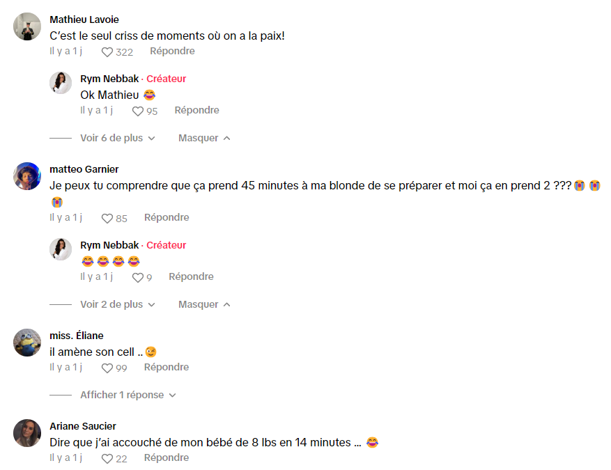 Rym d'Occupation Double se pose une grande question concernant son chum aux toilettes.
