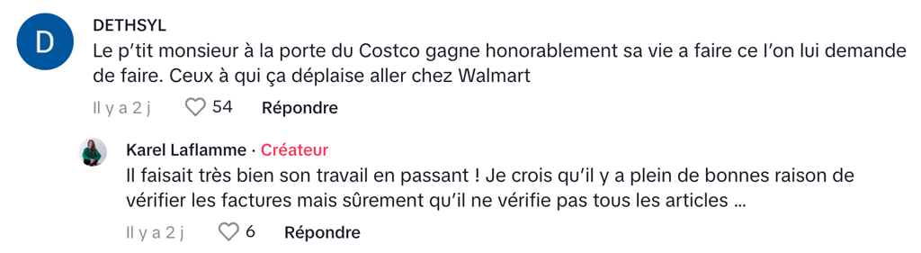 Une québécoise soulève une importante question des factures chez Costco.