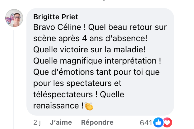 Des images de Céline Dion les larmes aux yeux après sa prestation à Paris font le tour du monde