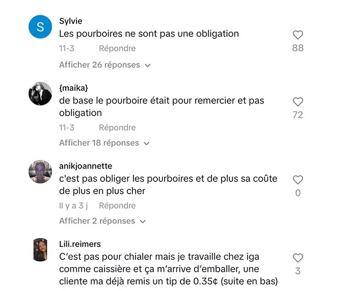 Une serveuse dit sa façon de penser aux clients qui ne laissent pas de pourboire dans une vidéo sans filtre