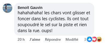 La ville de Montréal se fait ramasser en raison de l'état d'une piste cyclable. 