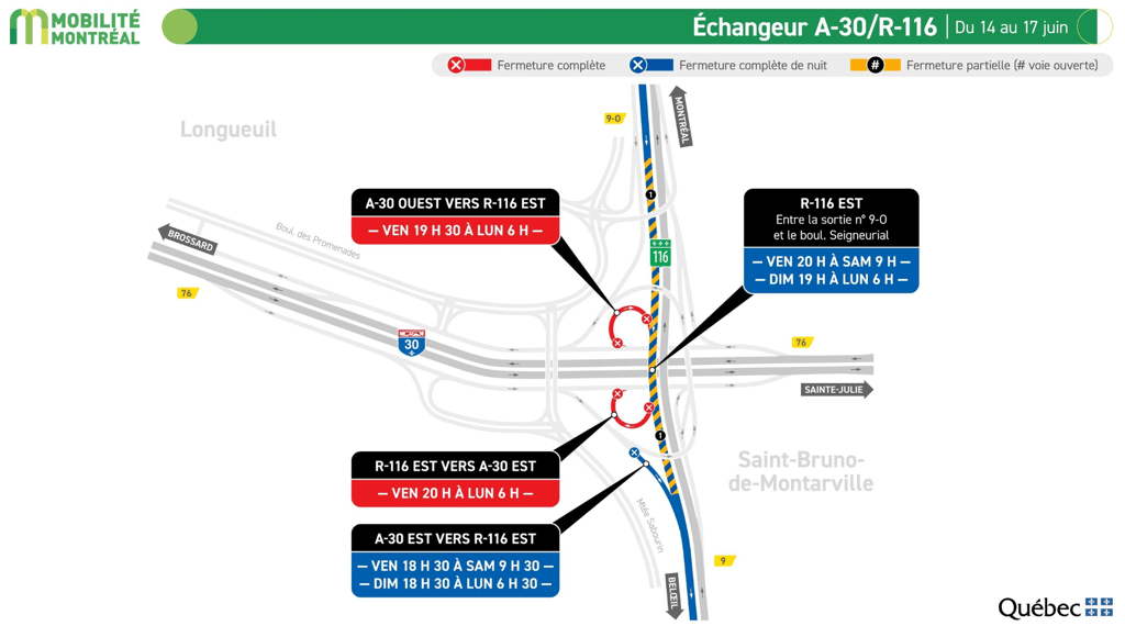 Voici les secteurs à éviter sur le réseau autoroutier du Québec ce weekend