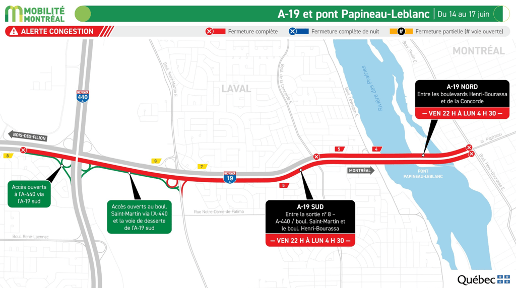 Voici les secteurs à éviter sur le réseau autoroutier du Québec ce weekend