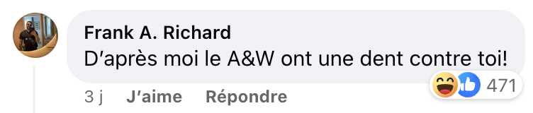 Une cliente capote en voyant sa facture après avoir acheté des hot-dogs chez A&W