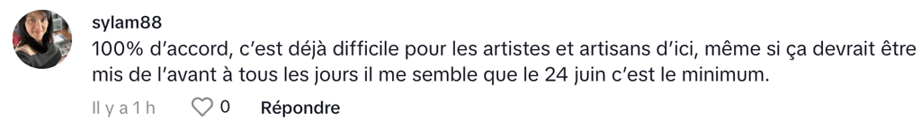 France D'Amour fâchée qu'un restaurant ne joue pas de la musique québécoise pour la Saint-Jean