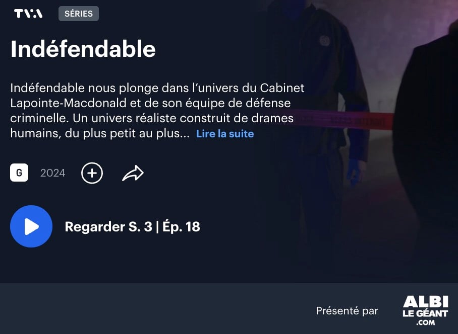 Avez-vous remarquée la publicité cachée dans l’épisode d'Indéfendable de ce mercredi soir?