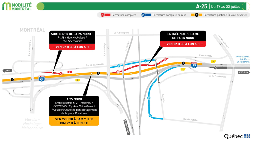 Une portion de l'autoroute 10 sera complètement fermée