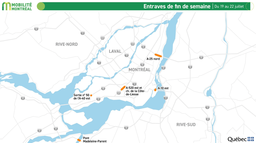 Une portion de l'autoroute 10 sera complètement fermée