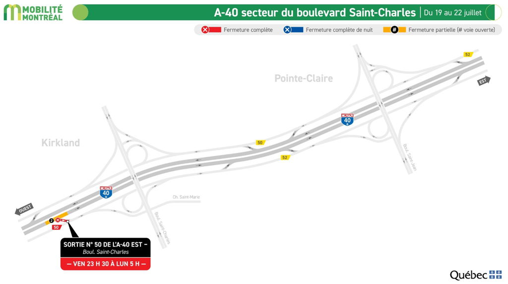 Une portion de l'autoroute 10 sera complètement fermée