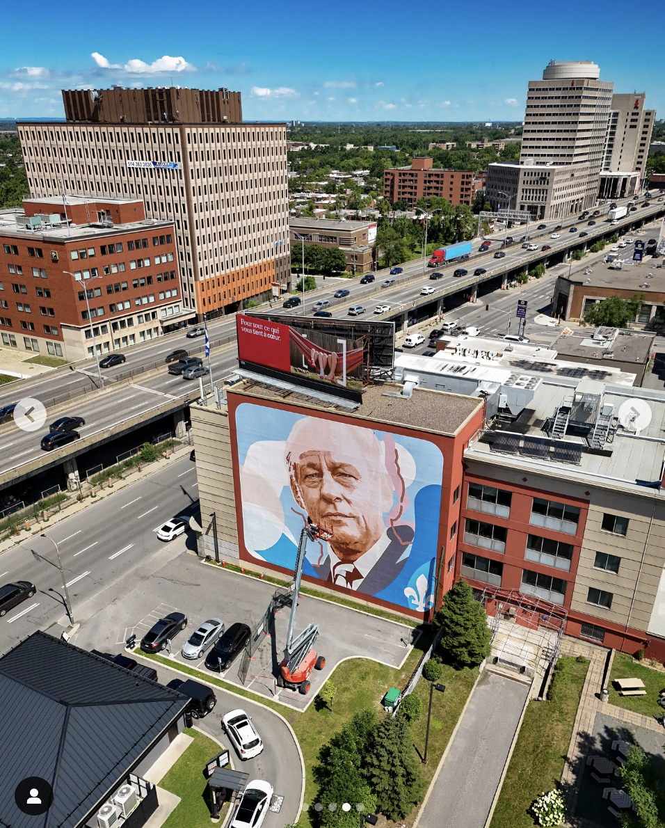 Voici les premières photos de la nouvelle murale consacrée à René Lévesque