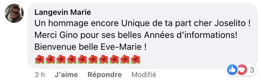 Josélito Michaud rend un vibrant hommage à Gino Chouinard et dit ce que tous les Québécois pensent