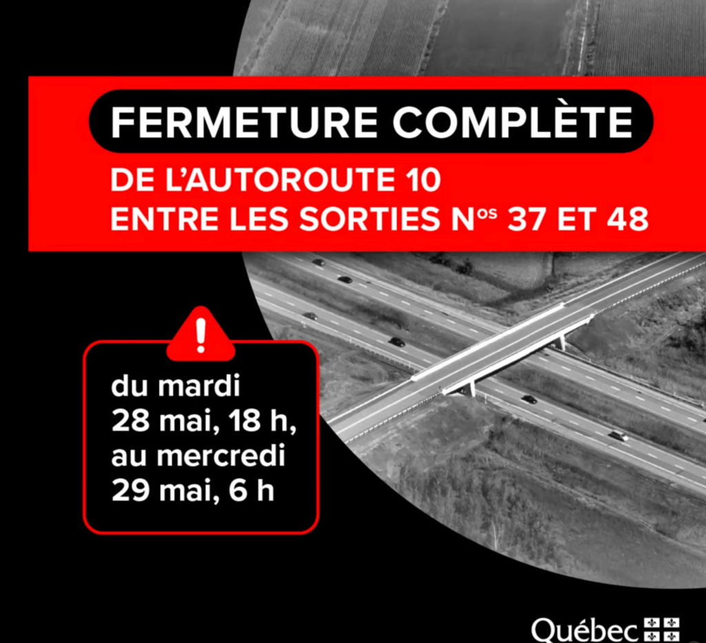 Fermeture complète de l'autoroute 10 