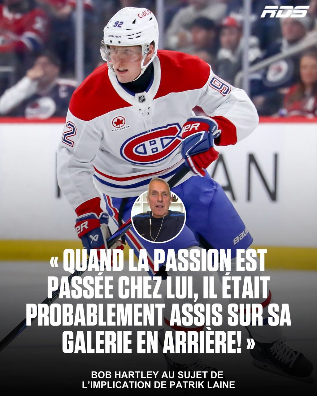Bob Hartley ne mâche pas ses mots à l'endroit de Patrik Laine