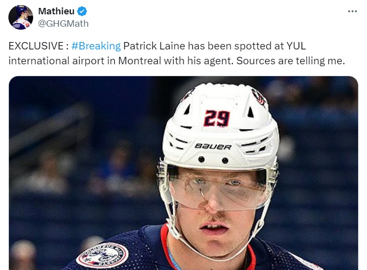 Une fausse rumeur impliquant Patrik Laine et le Canadien circule présentement