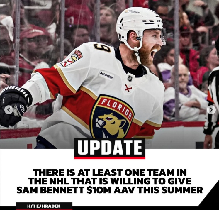 ''Il y a au moins une équipe qui prépare une offre de 10M$ par année à Sam Bennett''