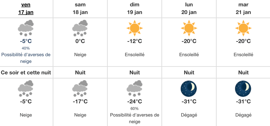 Une bonne bordée de neige et un froid polaire attendent les Québécois d'ici les prochains jours