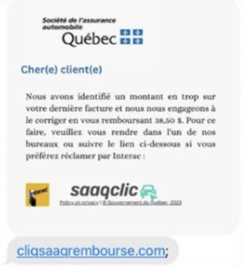 La SAAQ met en garde les Québécois contre une nouvelle fraude par texto