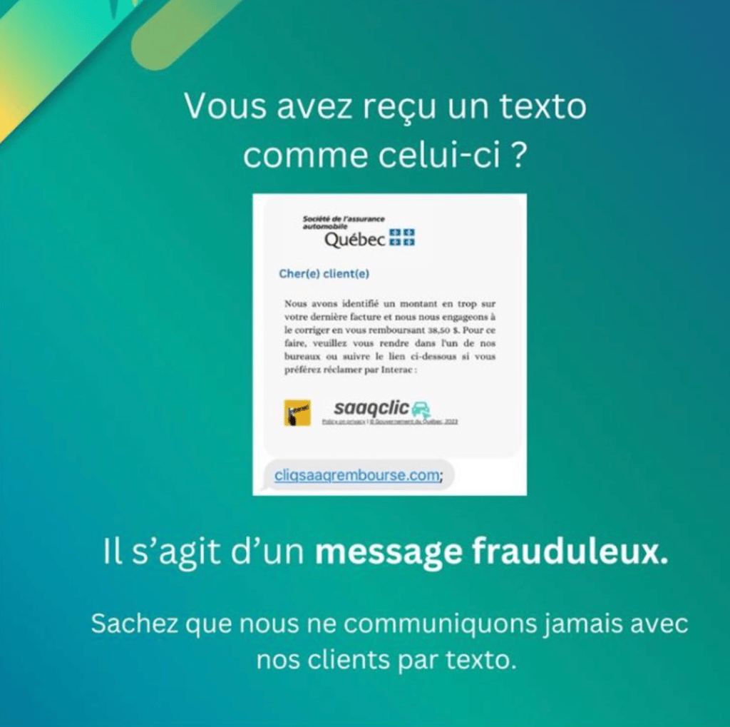 La SAAQ met en garde les Québécois contre une nouvelle fraude par texto