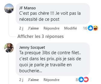 Un internaute dénonce le prix de la viande chez Costco et ça s'enflamme dans les commentaires .