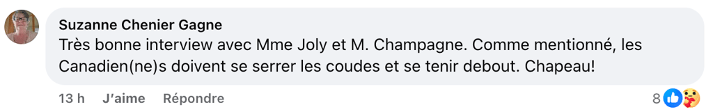 Un commentaire revient beaucoup après le passage des ministres Joly et Champagne à Tout le monde en parle