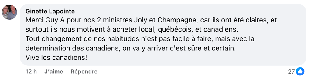 Un commentaire revient beaucoup après le passage des ministres Joly et Champagne à Tout le monde en parle