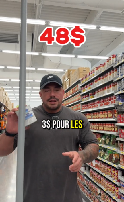 Un Québécois fait une épicerie de 50 $ d'épicerie chez Dollarama et voici tout ce qu'il a acheté.