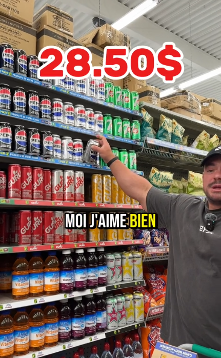 Un Québécois fait une épicerie de 50 $ d'épicerie chez Dollarama et voici tout ce qu'il a acheté.