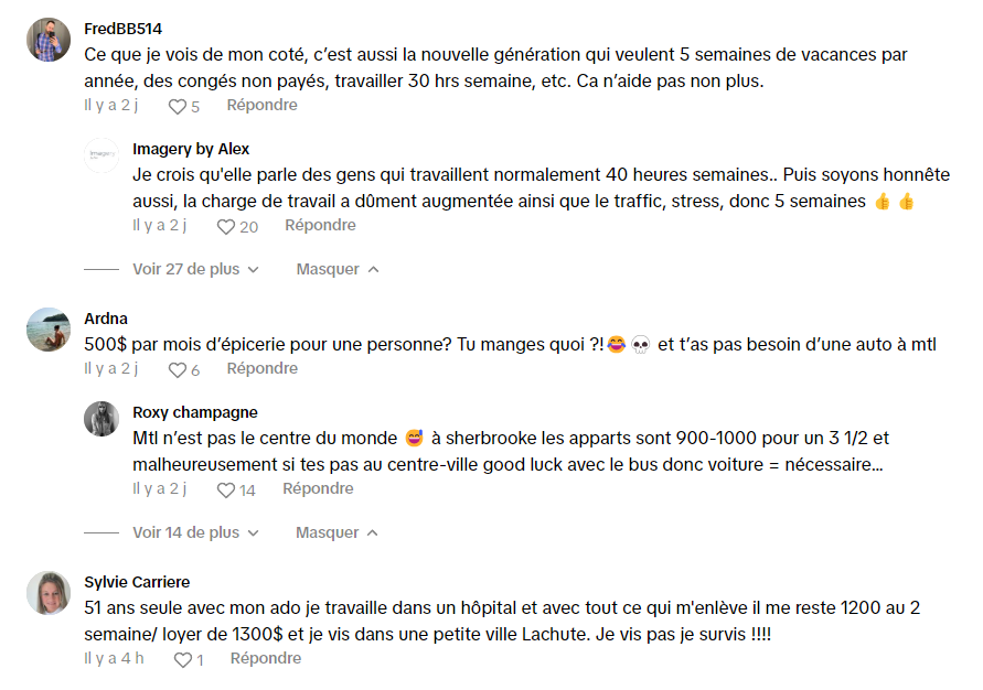 Une experte en finances affirme qu'un salaire de 52 000 $ n'est plus suffisant au Québec.