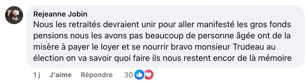 Un commentaire revient souvent concernant le chèque de 250 $ annoncé par Justin Trudeau