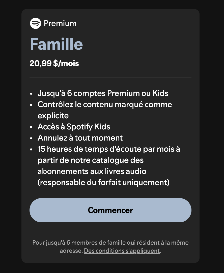 Spotify décide d’augmenter considérablement le prix de son abonnement au Québec