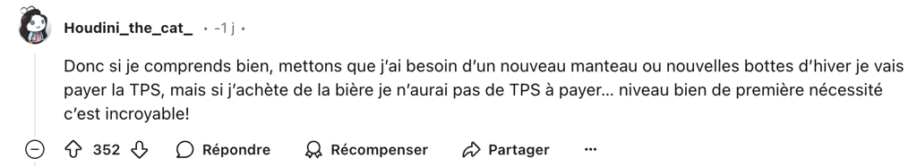 De nombreuses personnes furieuses à propos des produits concernés par le congé de TPS