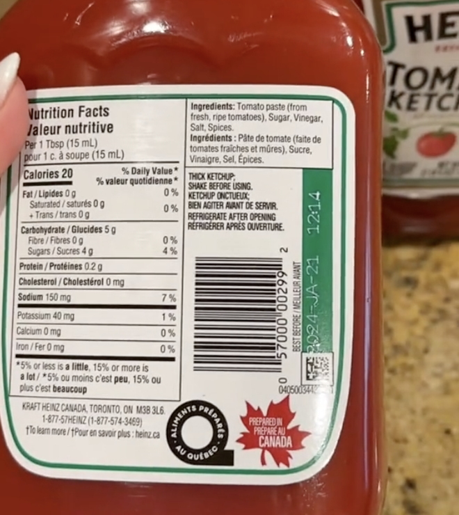 Il y a une énorme différence entre le ketchup du Canada et celui des États-Unis