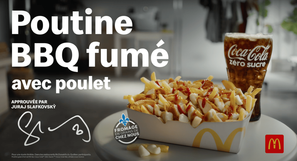 On a testé la nouvelle poutine de McDonald's présentée par Juraj Slafkovsky et un élément retient l'attention