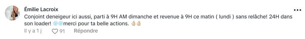 Une Québécoise lance un message aux gens qui critiquent le travail des déneigeurs