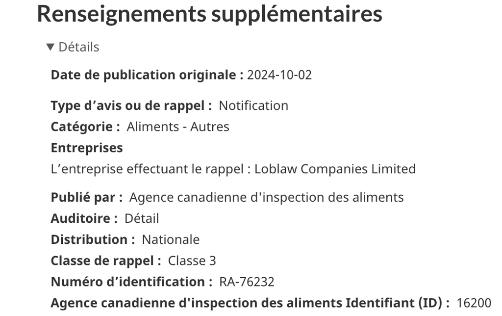 Important rappel de margarine en raison de la présence possible de moisissures