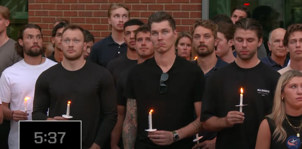 Crowd in tears at Johnny Gaudreau candlelight vigil