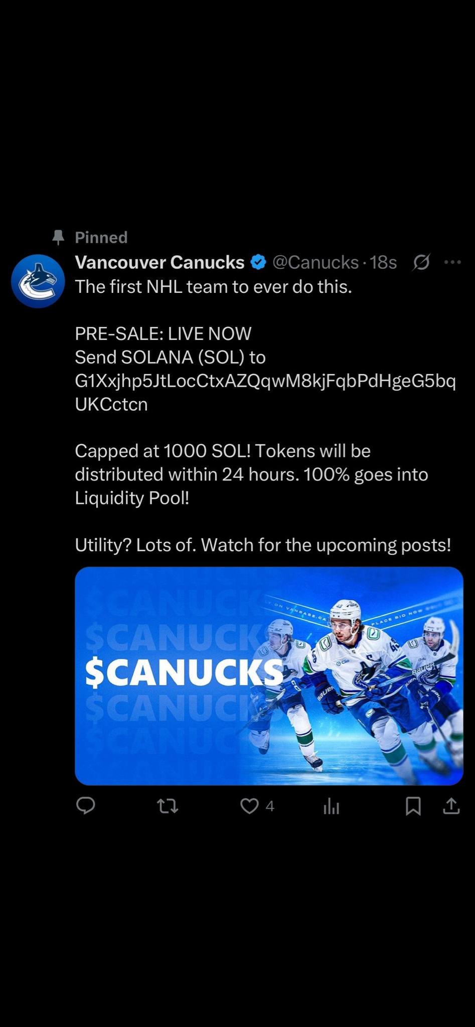 Canucks' official social media account hacked, advertises Elon Musk scam