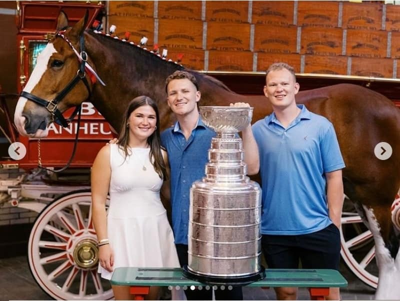 Pictures surface on how Brady Tkachuk dealt with brother Matthew’s day with the Stanley Cup