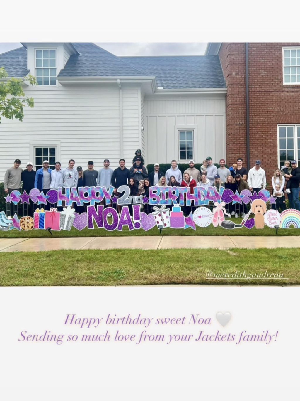 Entire Blue Jackets roster shows up to celebrate Noa Gaudreau's 2nd birthday