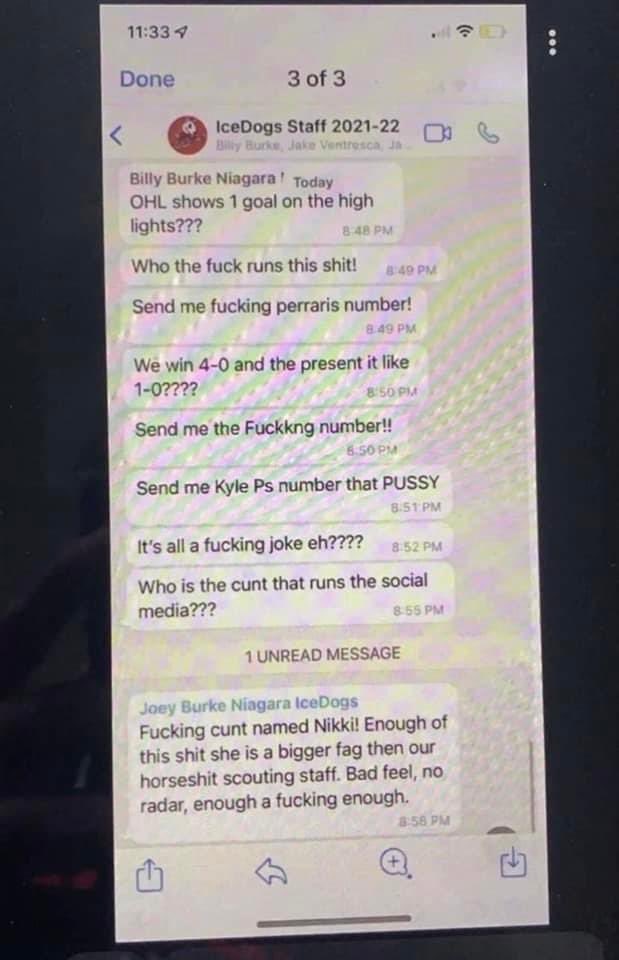 Leaked transcripts show exactly what Niagara IceDogs owners said, earning them an indefinite suspension
