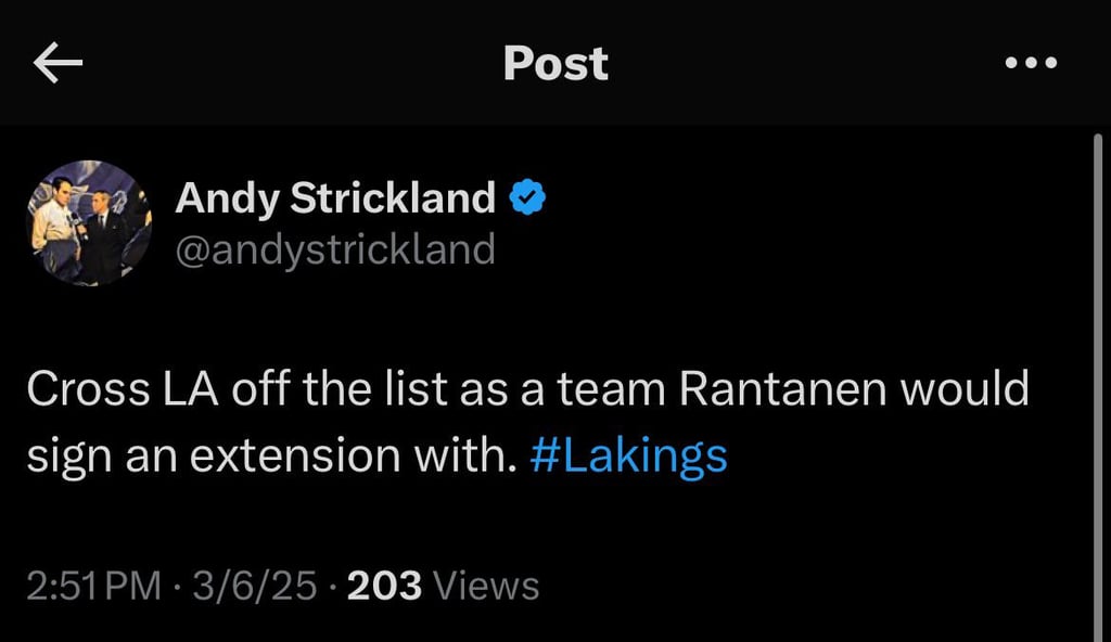 It appears that Mikko Rantanen has declined a trade to the Kings