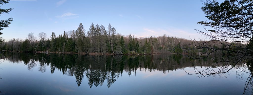 Intimité et quiétude sont au rendez-vous dans ce havre de paix au bord d'un lac