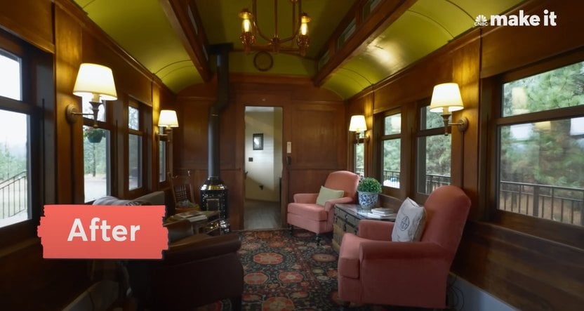 Une famille achète un vieux wagon de train de 115 ans et le transforme en une location Airbnb unique