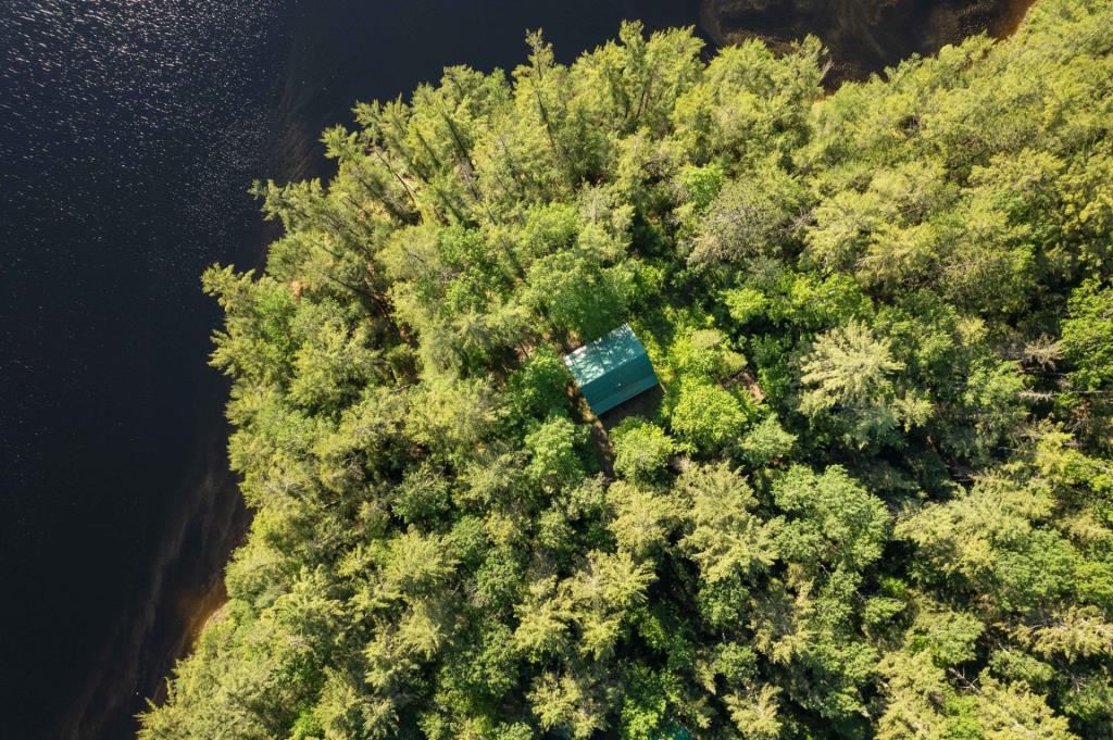 Pittoresque chalet en bois sur un terrain intime au bord de l'eau