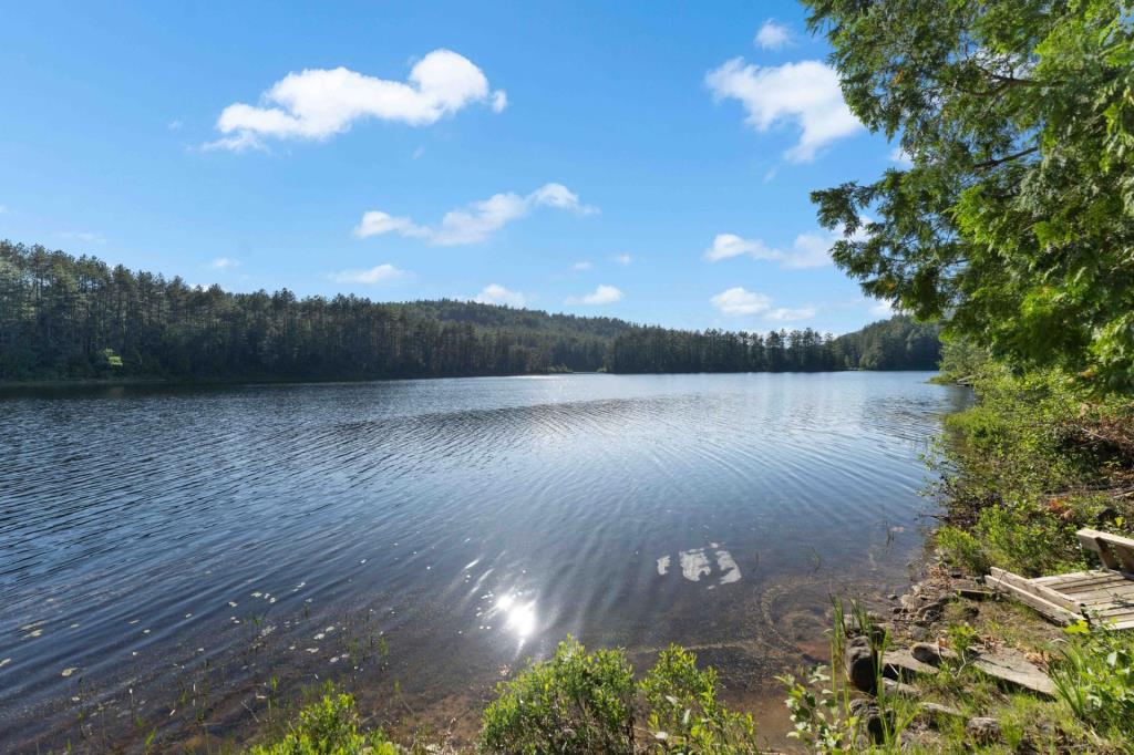 Pittoresque chalet en bois sur un terrain intime au bord de l'eau