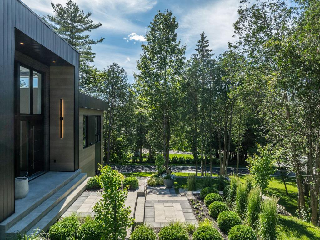 Beauté contemporaine en pleine nature avec vue sur la montagne