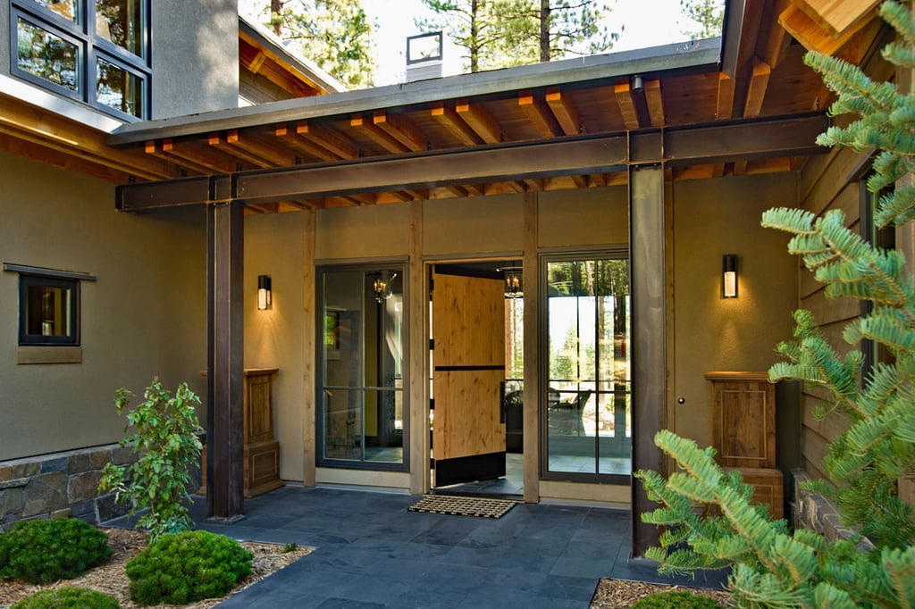 Chalet rustique classique : une fusion parfaite de modernité et d'éléments industriels