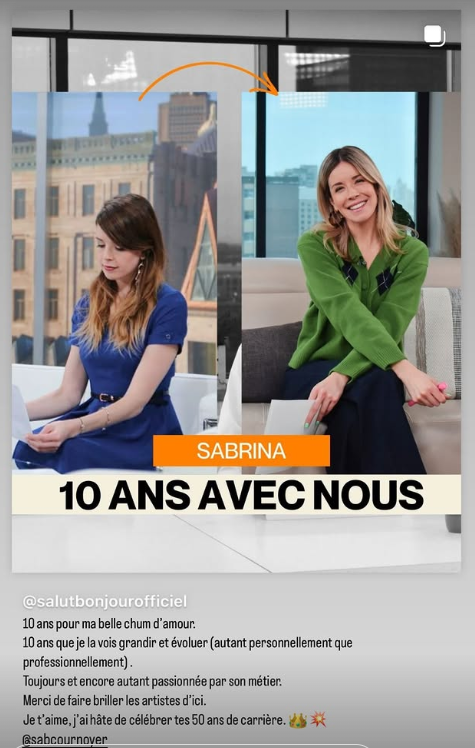 Une magnifique surprise attendait Sabrina Cournoyer à Salut Bonjour cette semaine 